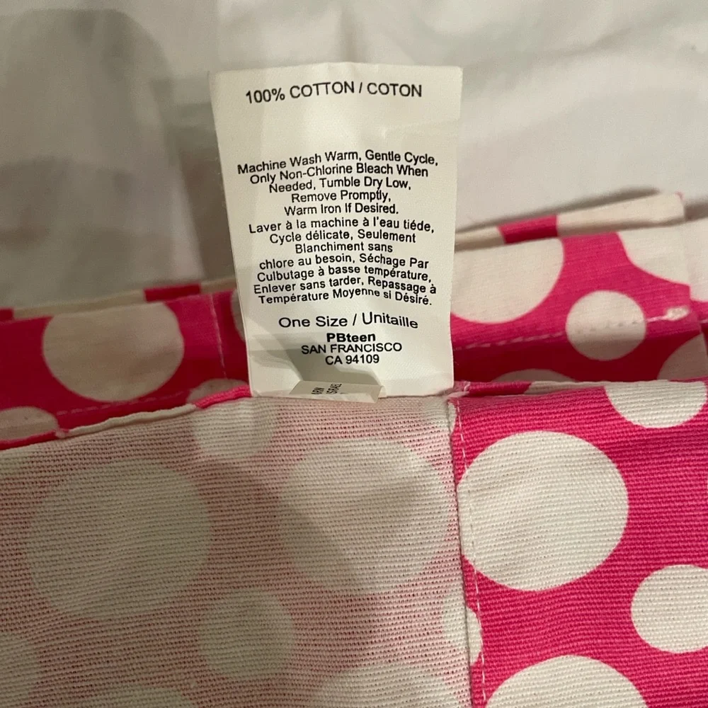 Pottery Barn Teen Pink and White Polka Dot shower curtain